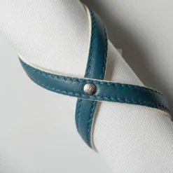 Set di 2 portatovaglioli Heathcliff Amalfi Blu e Luna Bianco