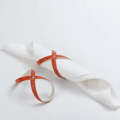 Set di 2 portatovaglioli Heathcliff Spritz arancione e Luna bianco