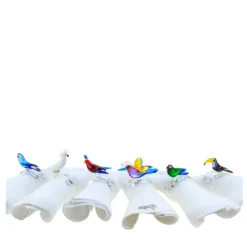 Set di 6 Portatovaglioli Tropical Bird in Vetro