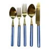 Set di 5 posate blu a righe