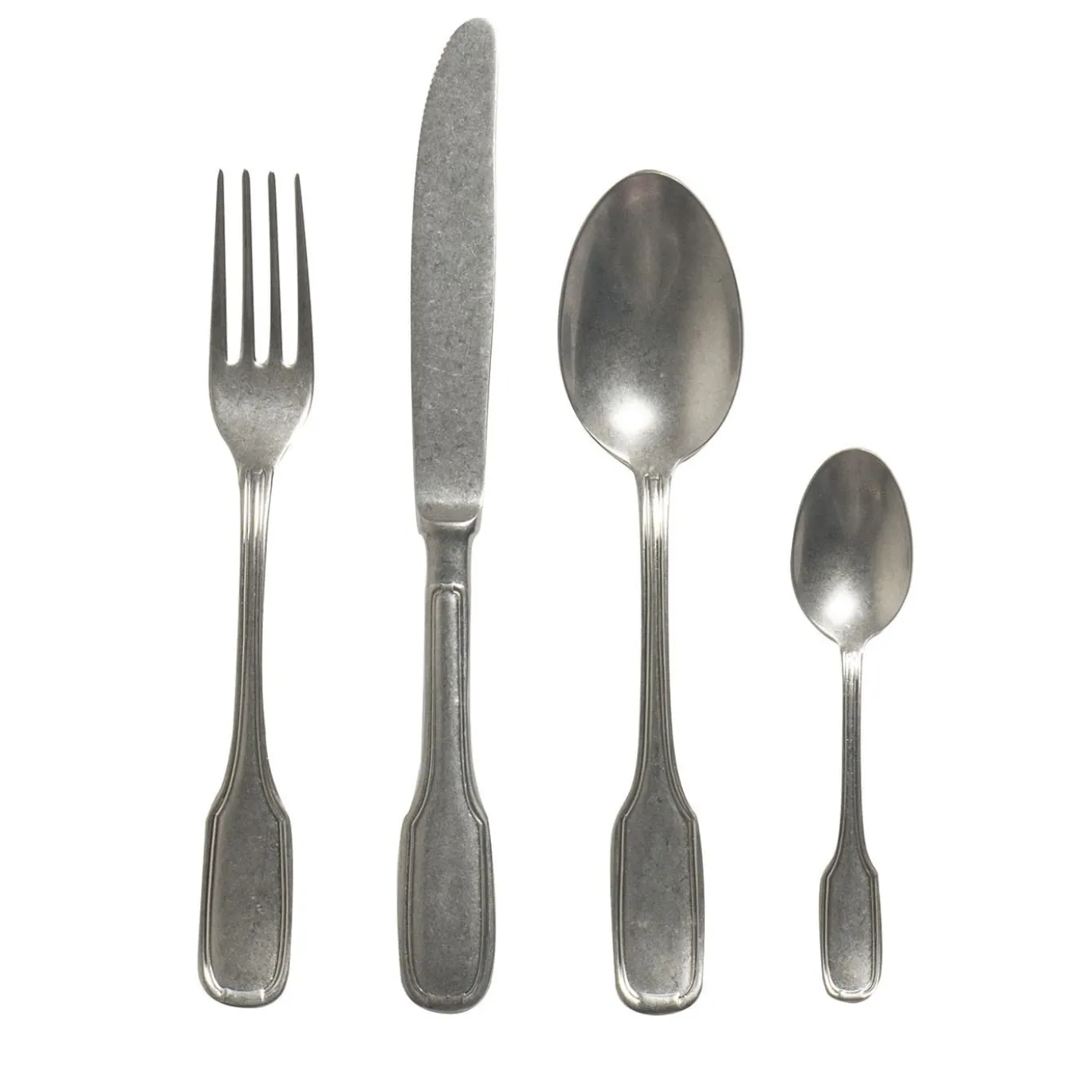 Set di 24 posate d'acciaio vintage