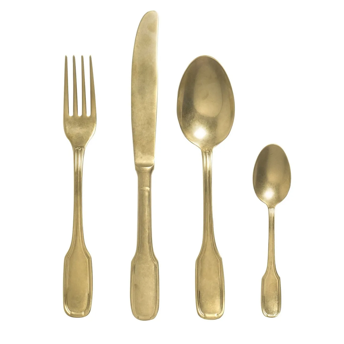 Set di 24 posate d'epoca in oro