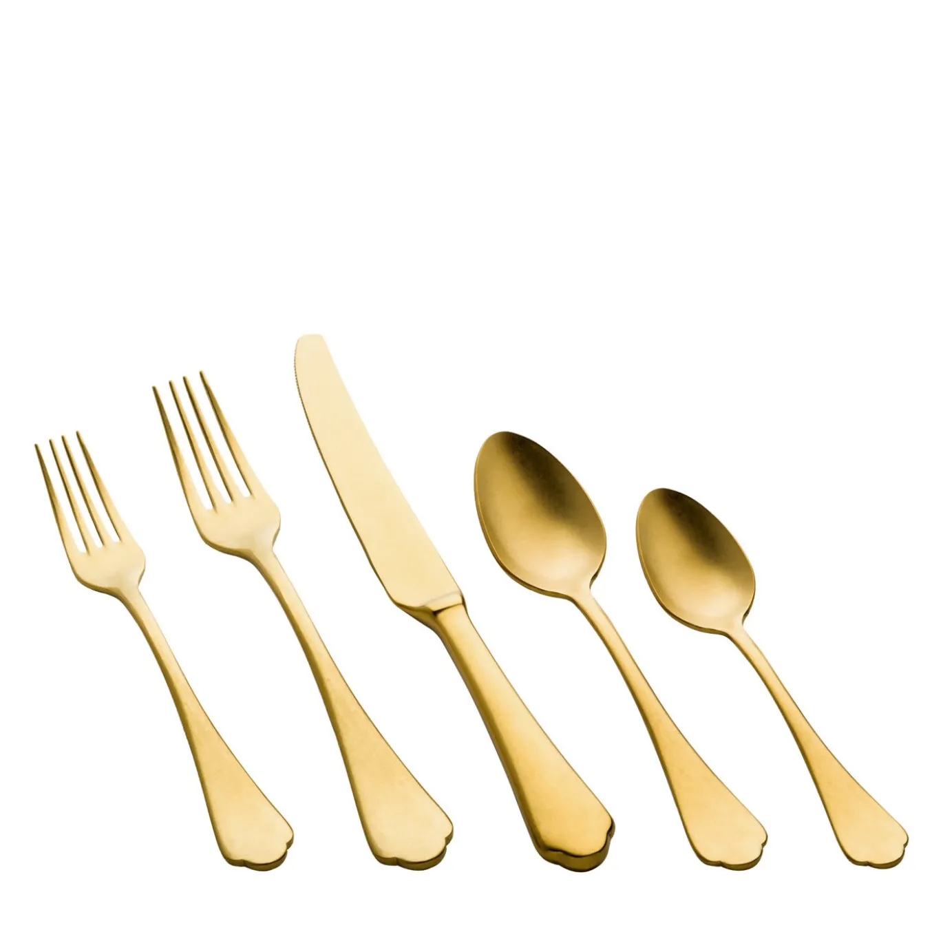 Set di Posate Dolcevita Vintage Oro 5 Pezzi in Acciaio Inossidabile