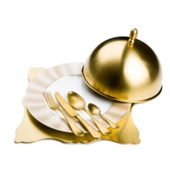 Set di Posate Dolcevita Vintage Oro 5 Pezzi in Acciaio Inossidabile