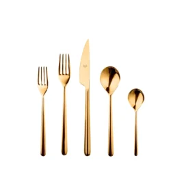 Set di 5 posate Linea Polished Ice Oro