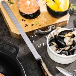 Set di posate per pesci e crostacei in corno naturale