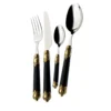 Set di posate Rinascimento Gold 24 pezzi in nero con scatola