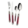 Set di Posate Rinascimento 24 Pezzi in Acciaio Inossidabile Bordeaux con Scatola