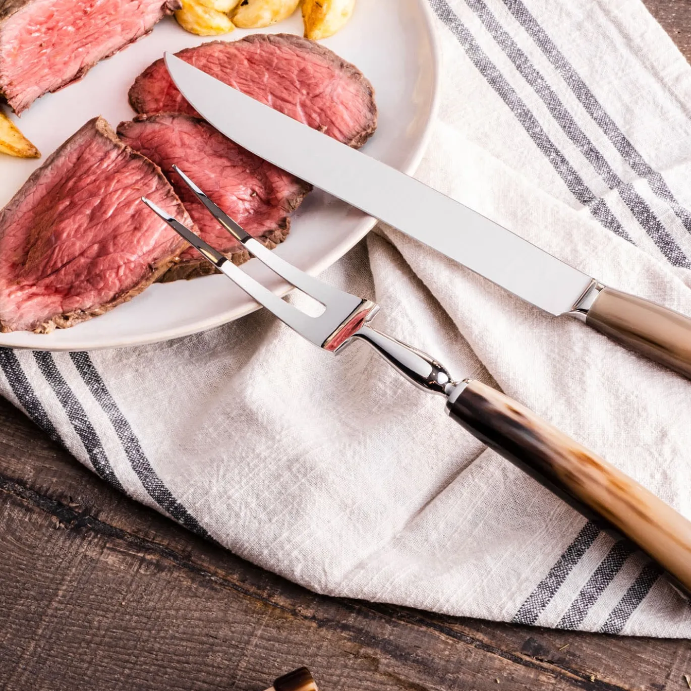 Set di posate Roast in corno naturale