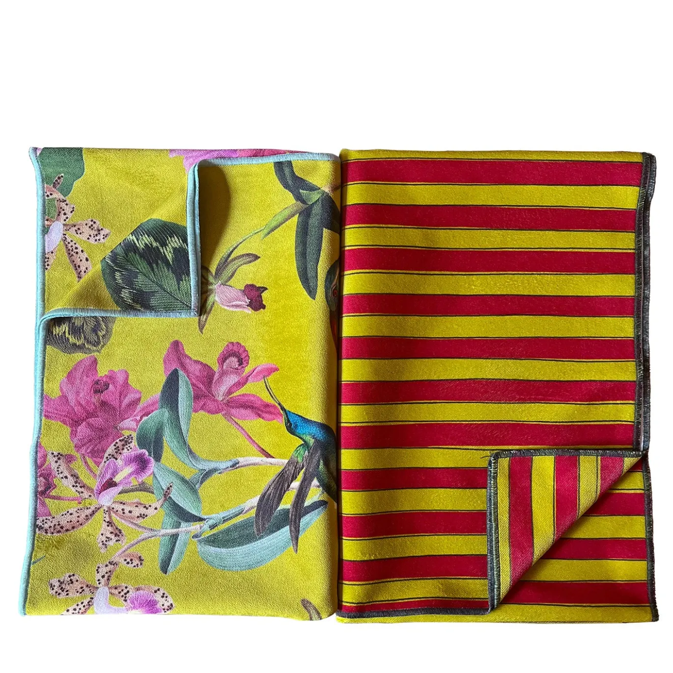 Set di 2 Runner Tropicale e a Righe Gialle
