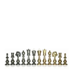 Set di Scacchi Orientale Contemporaneo in Ottone e Legno