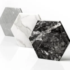 Set di 2 sottobicchieri Convivio in marmo grigio Bardiglio