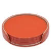 Set di 6 sottobicchieri Dalì Soft Round Spritz Orange e Cappuccino Beige