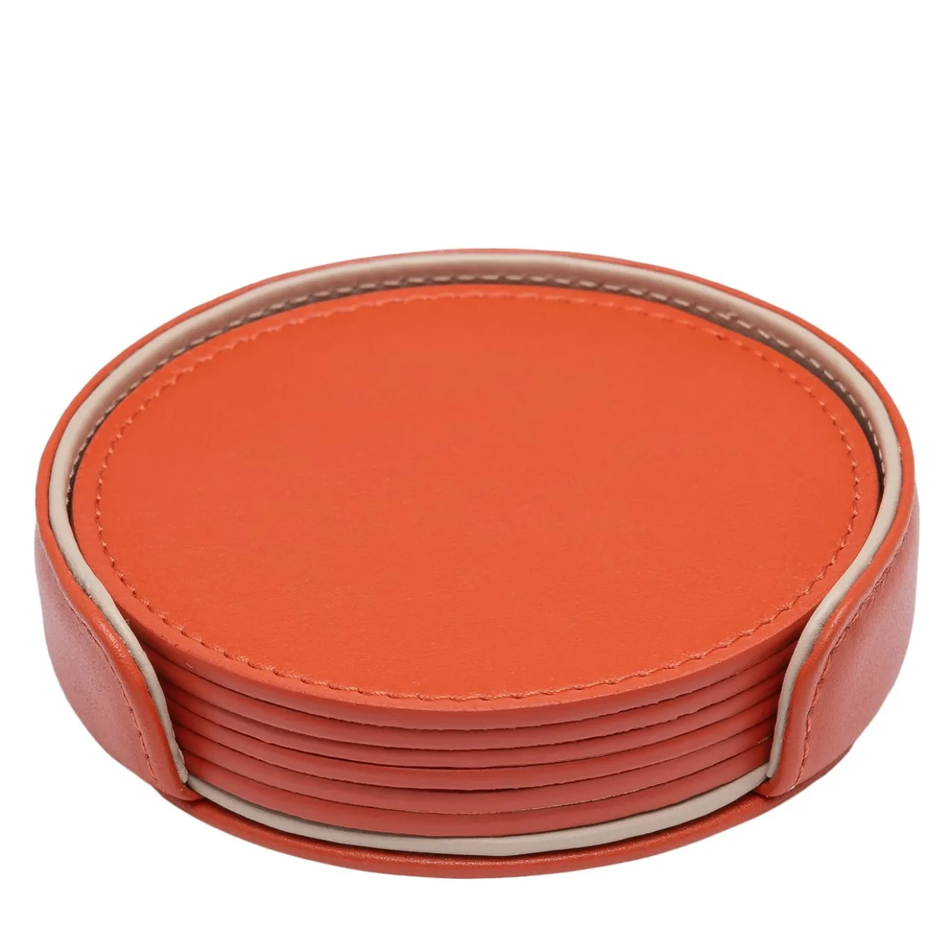 Set di 6 sottobicchieri Dalì Soft Round Spritz Orange e Cappuccino Beige