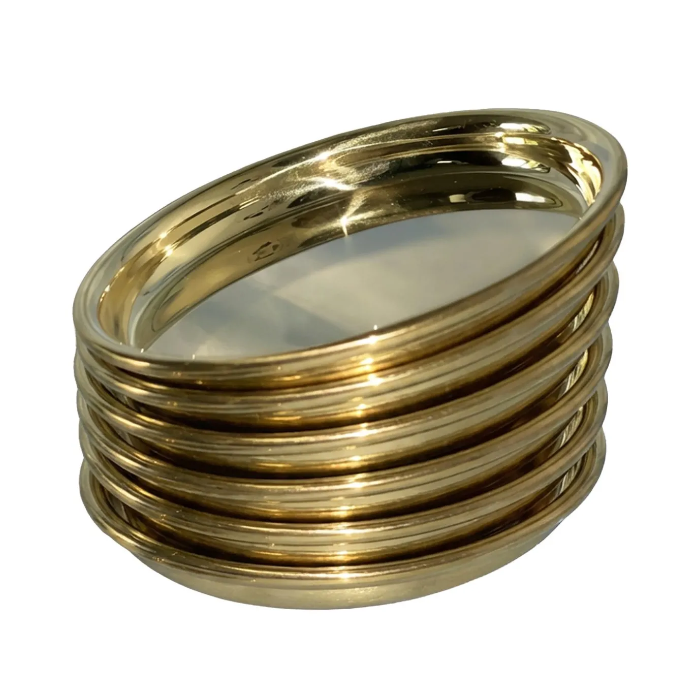Set di 2 sottobicchieri in ottone lucidato