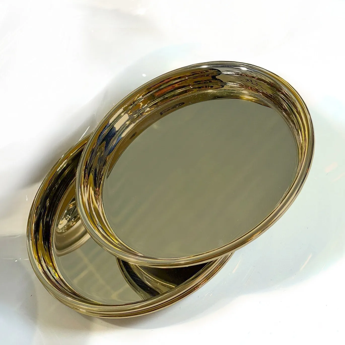 Set di 2 sottobicchieri in ottone lucidato