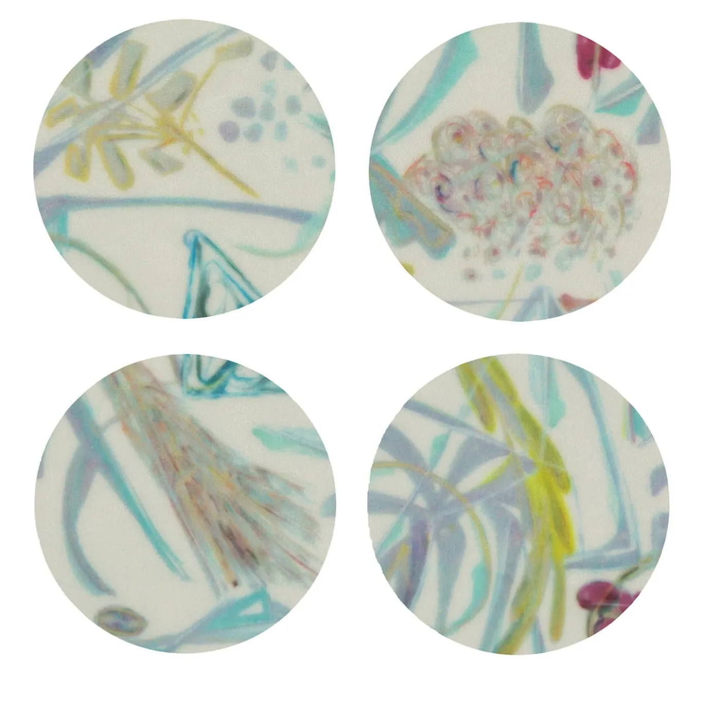 Set di 8 sottobicchieri policromi multicolore di Panarea