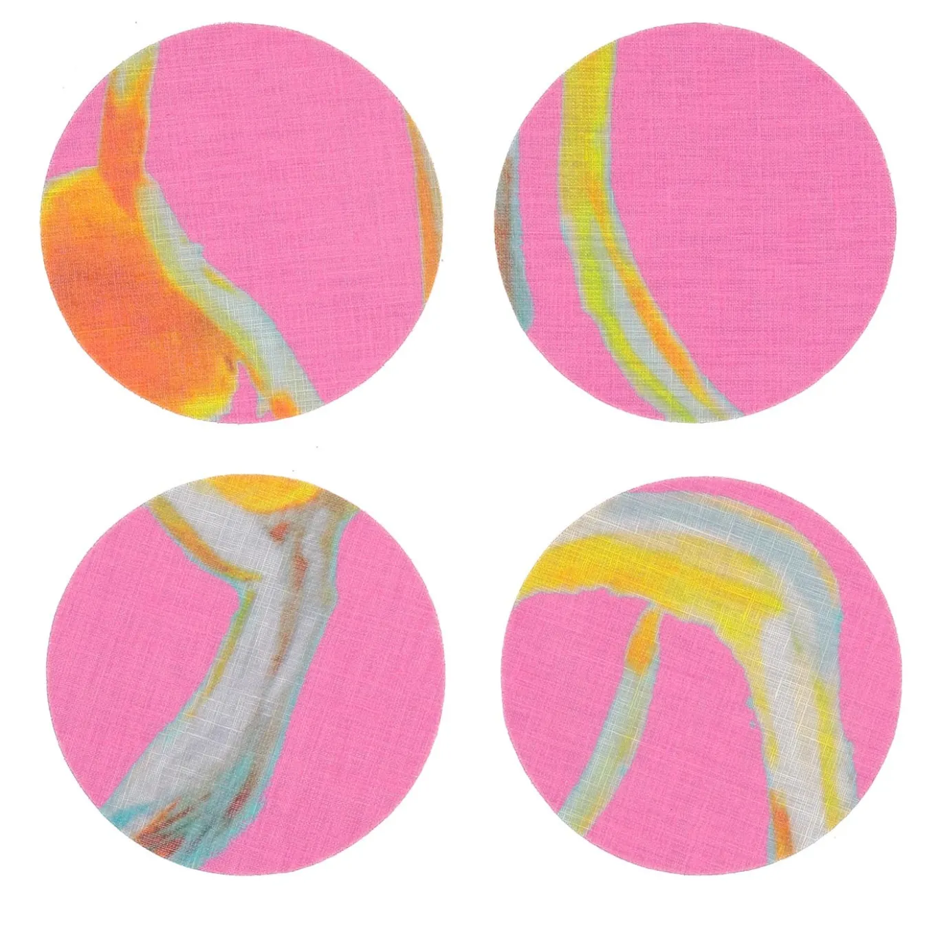 Set di 8 sottobicchieri rivestiti di luce in rosa