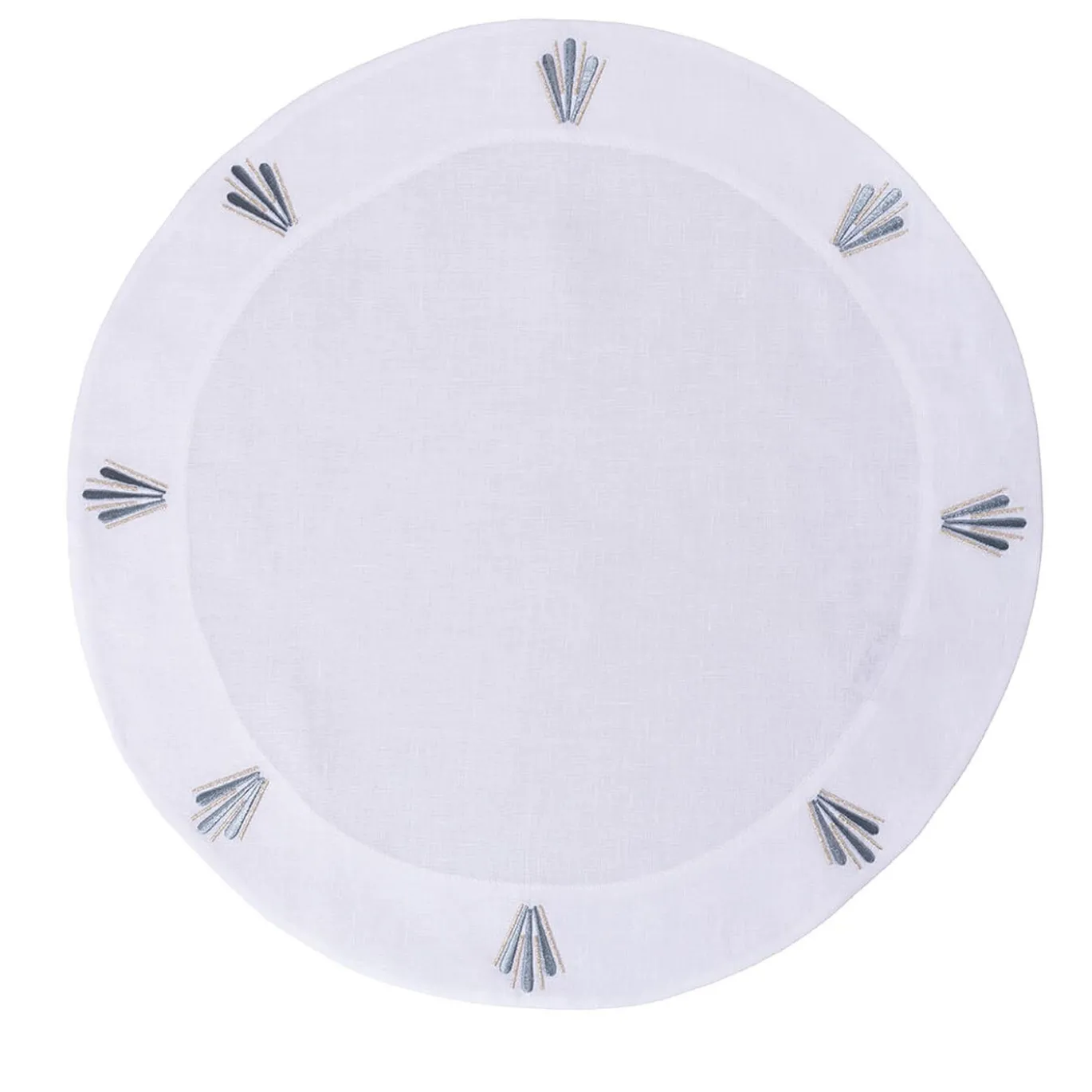 Set di 2 sottobicchieri rotondi bianchi Peacock