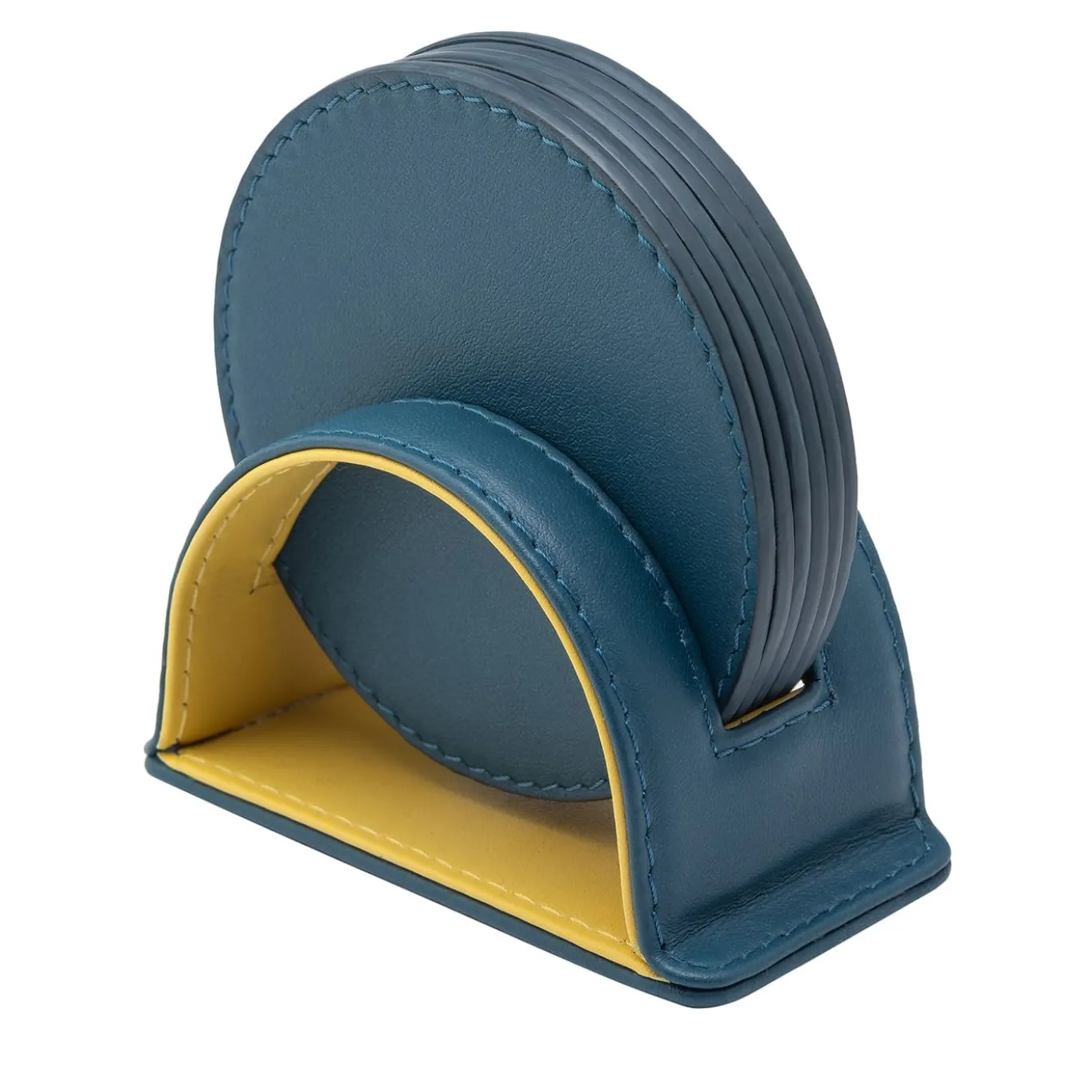 Set di 6 sottobicchieri rotondi Dalì Soft Blu Amalfi e Giallo Cedro