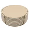 Set di 6 sottobicchieri rotondi Mondrian Cappuccino Beige e Luna White