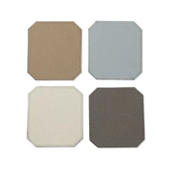 Set di 6 sottobicchieri Soft Suite Del Monte in pelle verde smeraldo