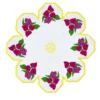 Set di 2 sotto piatti rotondi in lino bianco e rosa Bougainville