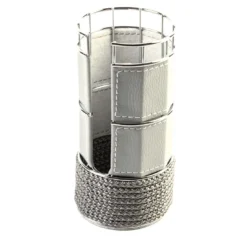 Set di 2 supporti in metallo grigio per bicchieri di plastica