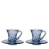 Set di 2 tazze da caffè espresso blu trasparente Prestige