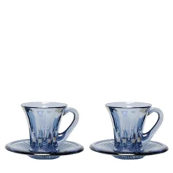 Set di 2 tazze da caffè espresso blu trasparente Prestige