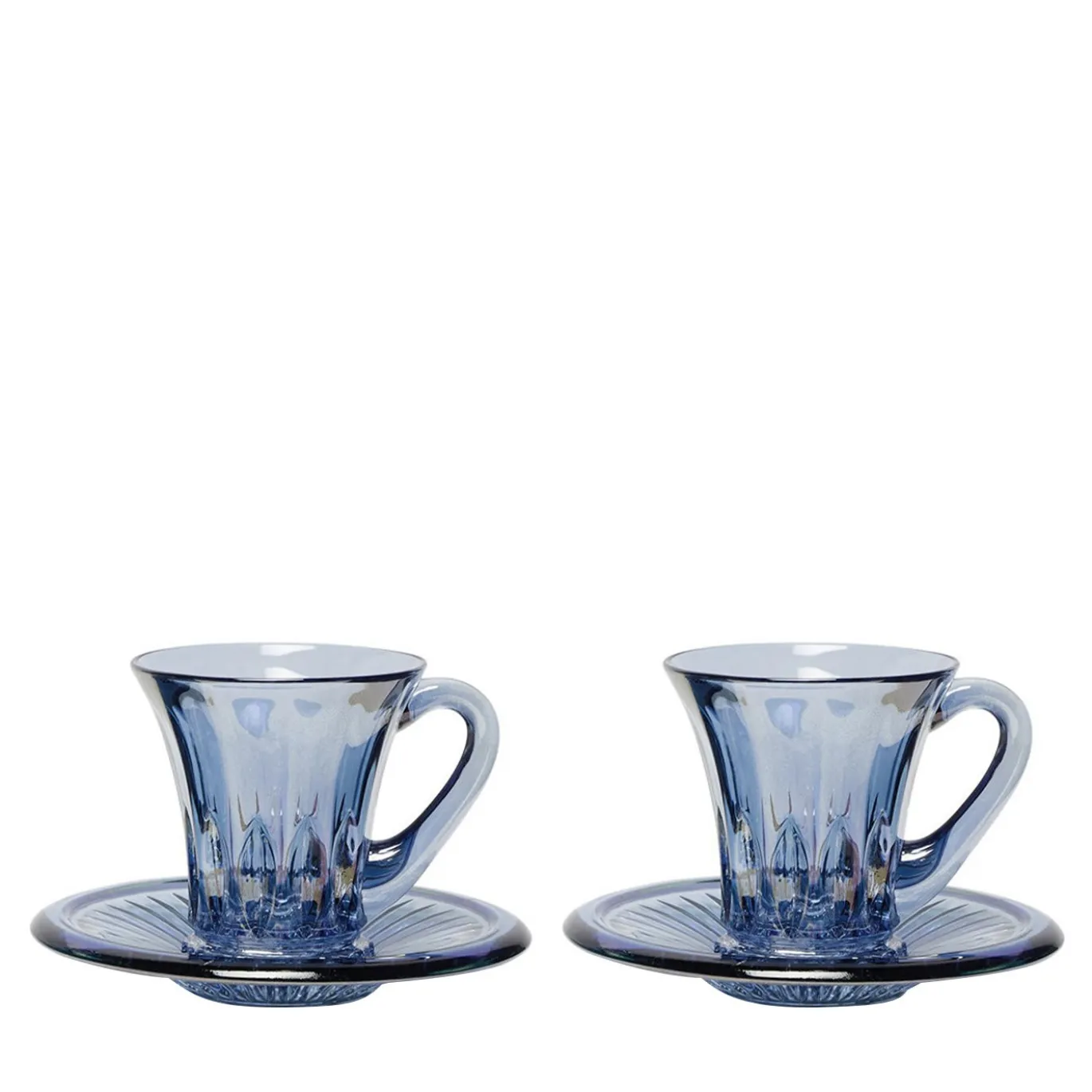 Set di 2 tazze da caffè espresso blu trasparente Prestige