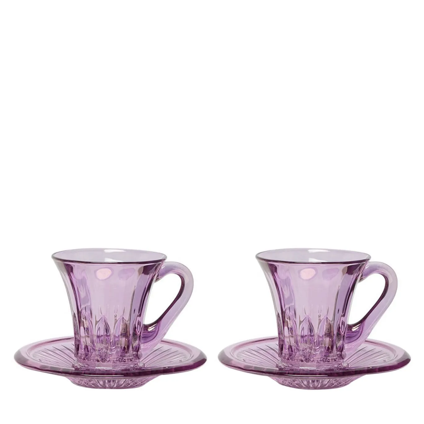 Set di 2 tazze da caffè espresso viola trasparenti Prestige