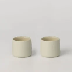 Set di 4 tazze da caffè in ceramica bianca