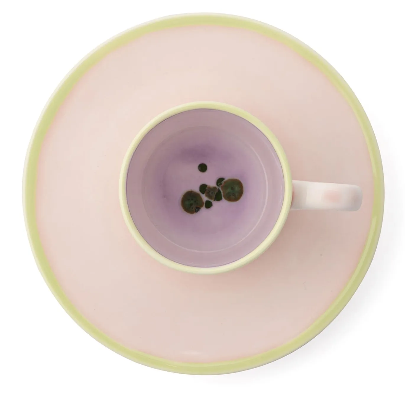 Set di 4 tazze da caffè Murrine lilla e piattini