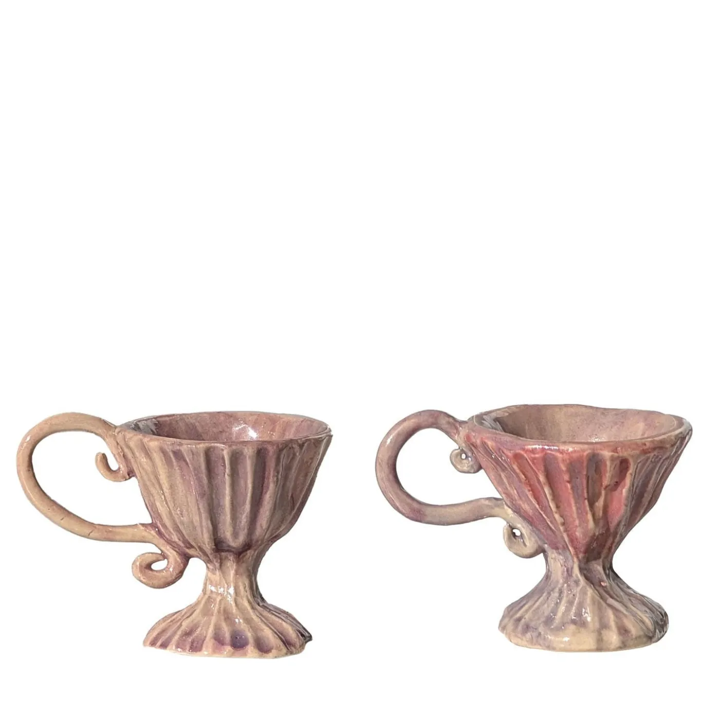 Set di 2 tazze da caffè Rocco in ceramica rosa con manici