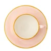 Set di 2 tazze da tè Alpine in porcellana rosa con piattini
