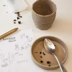 Set di 4 tazze da tè beige in liquirizia