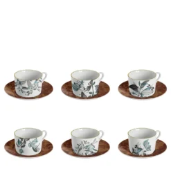 Set di 6 tazze da tè in porcellana Black Dragon Pool
