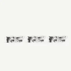 Set di 6 Tazze da T� Tema e Variazioni n.1 in Porcellana Bianca