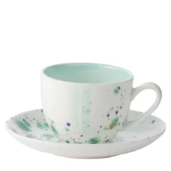 Set di 2 tazze e piattini da caffè espresso in marmo blu