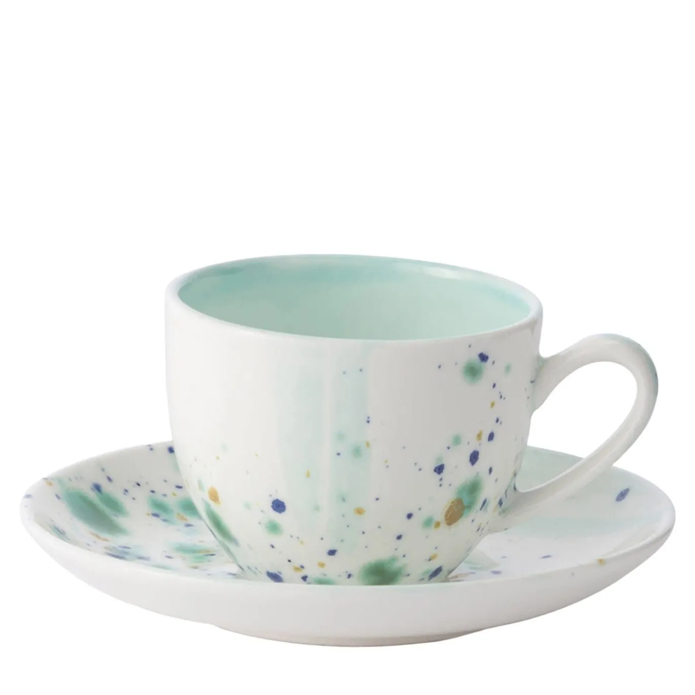 Set di 2 tazze e piattini da caffè espresso in marmo blu