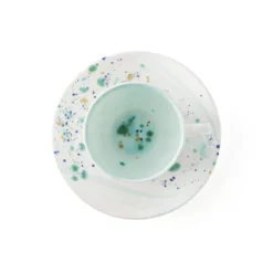Set di 2 tazze e piattini da caffè espresso in marmo blu