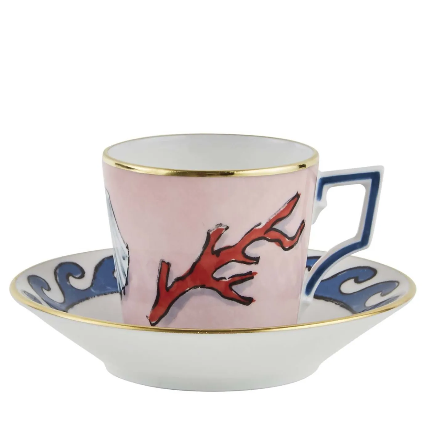 Set di 2 tazze e piattini da caffè Il Viaggio di Nettuno di Luke Edward Hall
