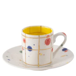 Set di 2 tazze e piattini da caffè quadrati Napoli #1