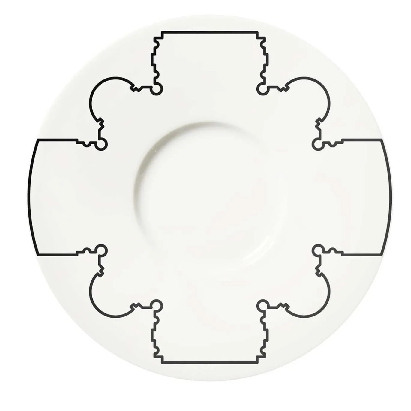 Set di 2 tazze e piattini neri Baroqeat #1 di Salvatore Spataro