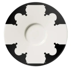 Set di 2 tazze e piattini neri Baroqeat #2 di Salvatore Spataro