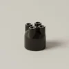 Set di 4 Tazze e Piattini Scultorei UUUUccio in Ceramica Lucida Nera