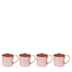 Set di 4 tazze in rame
