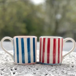 Set di 6 tazze rosse in ceramica