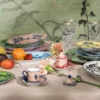 Set di 2 Tazzine da Caff� con Piattino Oriente Italiano Azalea in Porcellana Rosa